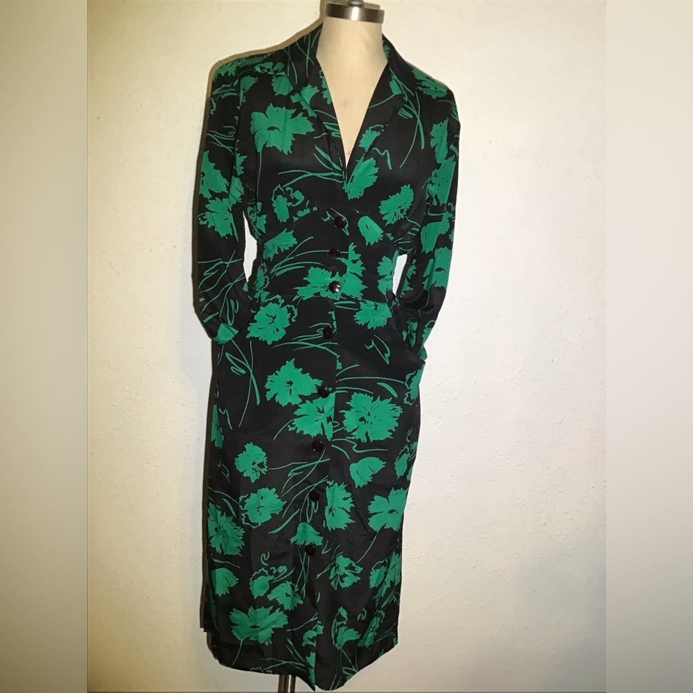 Vintage green/ black dress size 7/8